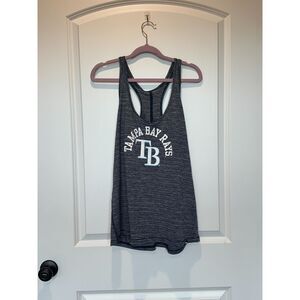 NWT New Era MLB Official Tampa Bay Rays Black White Striped Tank Top Size XL